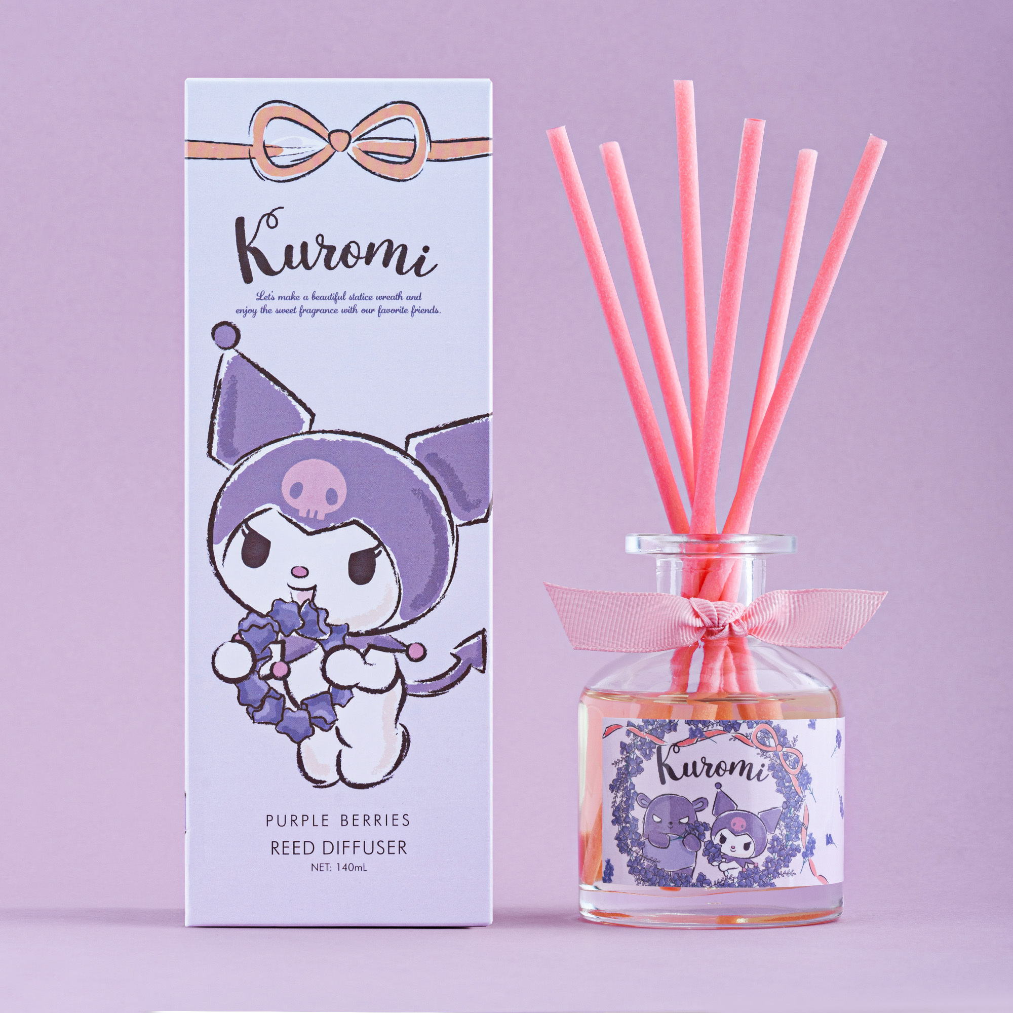 Kuromi - 室內香薰棒套裝 (紫草莓) 130ml