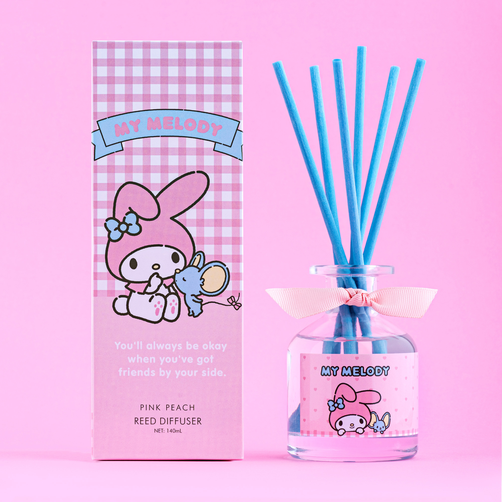 My Melody - 室內香薰棒套裝  (粉紅桃) 130ml