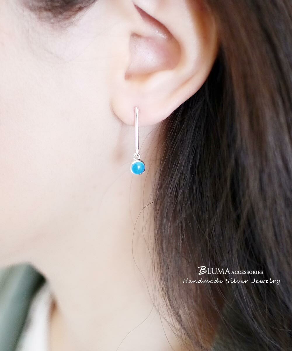 瀟灑的土耳其藍純銀耳環/SE805