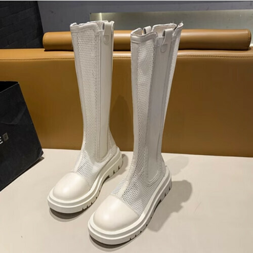 Thin net-lined air-permeable high boots