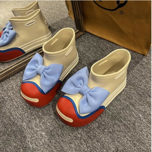 Butterfly knot anti-slip waterproof booties