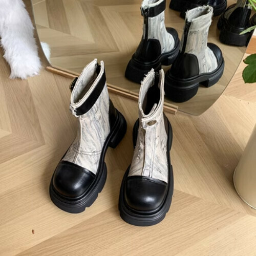 Thick-soled Martin boots, small booties