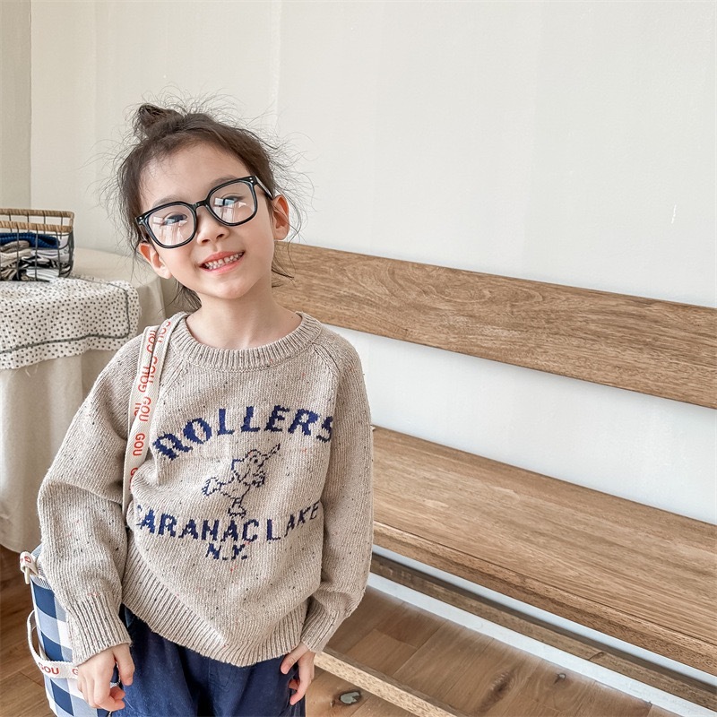 混色溜冰大象針織上衣