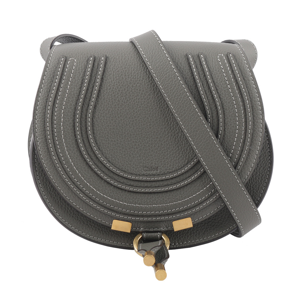 【CHLOE'】Small Marcie 粒面牛皮鈴鼓包(象灰色) CHC22AS680I31 066