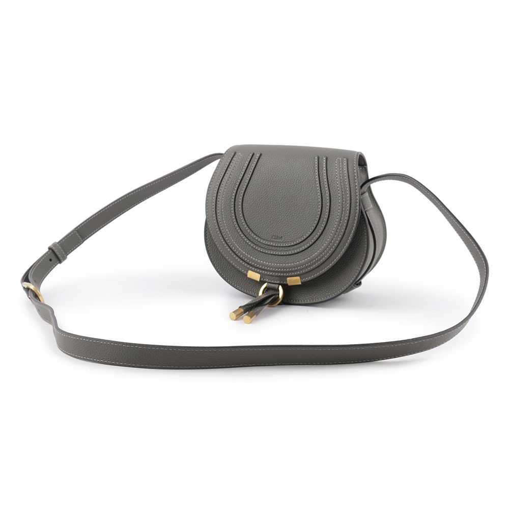 【CHLOE'】Small Marcie 粒面牛皮鈴鼓包(象灰色) CHC22AS680I31 066