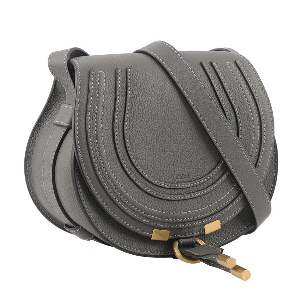 【CHLOE'】Small Marcie 粒面牛皮鈴鼓包(象灰色) CHC22AS680I31 066