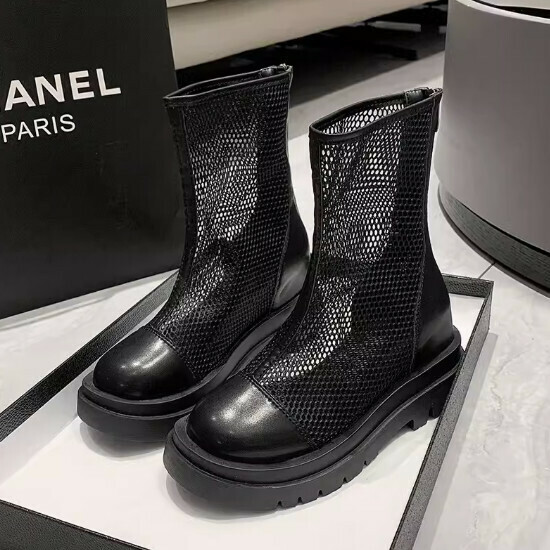Thick-soled mesh boots