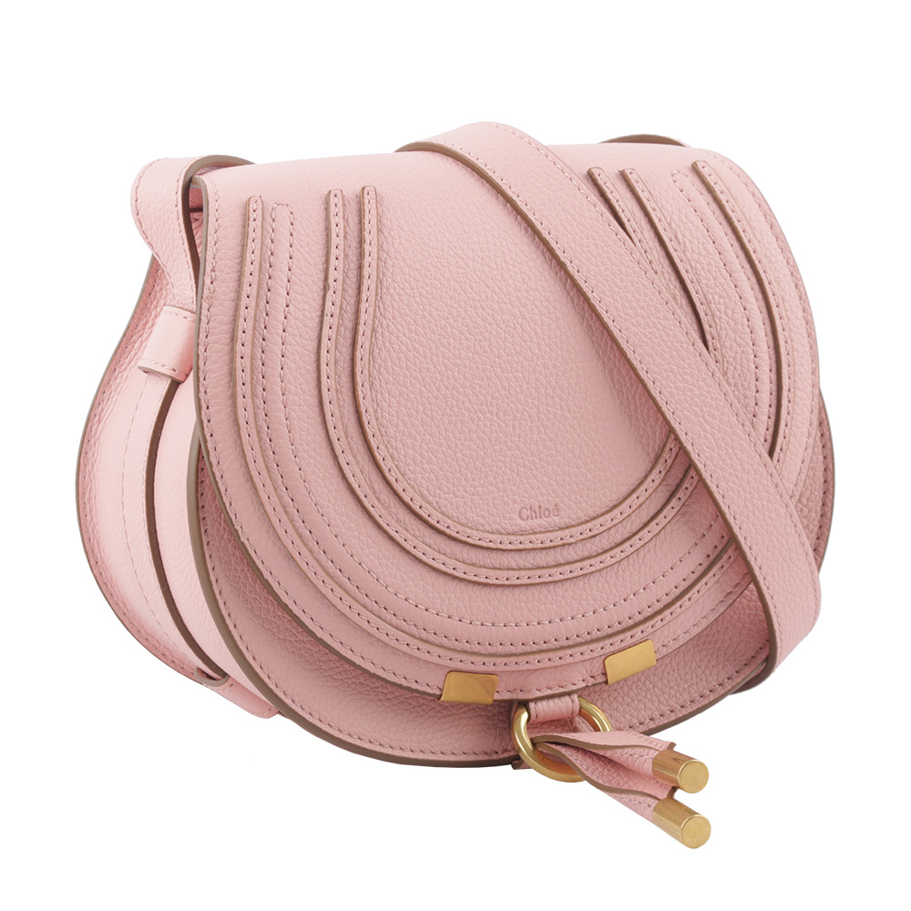 【CHLOE'】Small Marcie 粒面牛皮鈴鼓包(花瓣粉) CHC22AS680I31 6L8