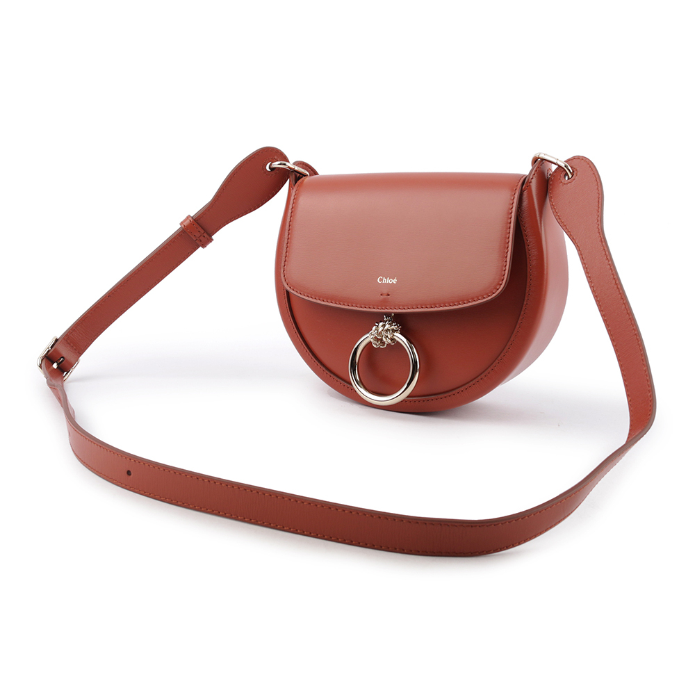 【CHLOE'】Arlene Small 圓環小牛皮半月型斜背包(秋葉棕) CHC23AS141J38 845