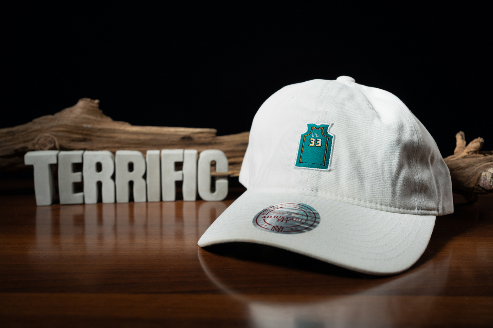 NBA帽子 Detroit Pistons 底特律活塞 Grant Hill #33 綠馬頭 白 老帽 M&N 可調式 全新