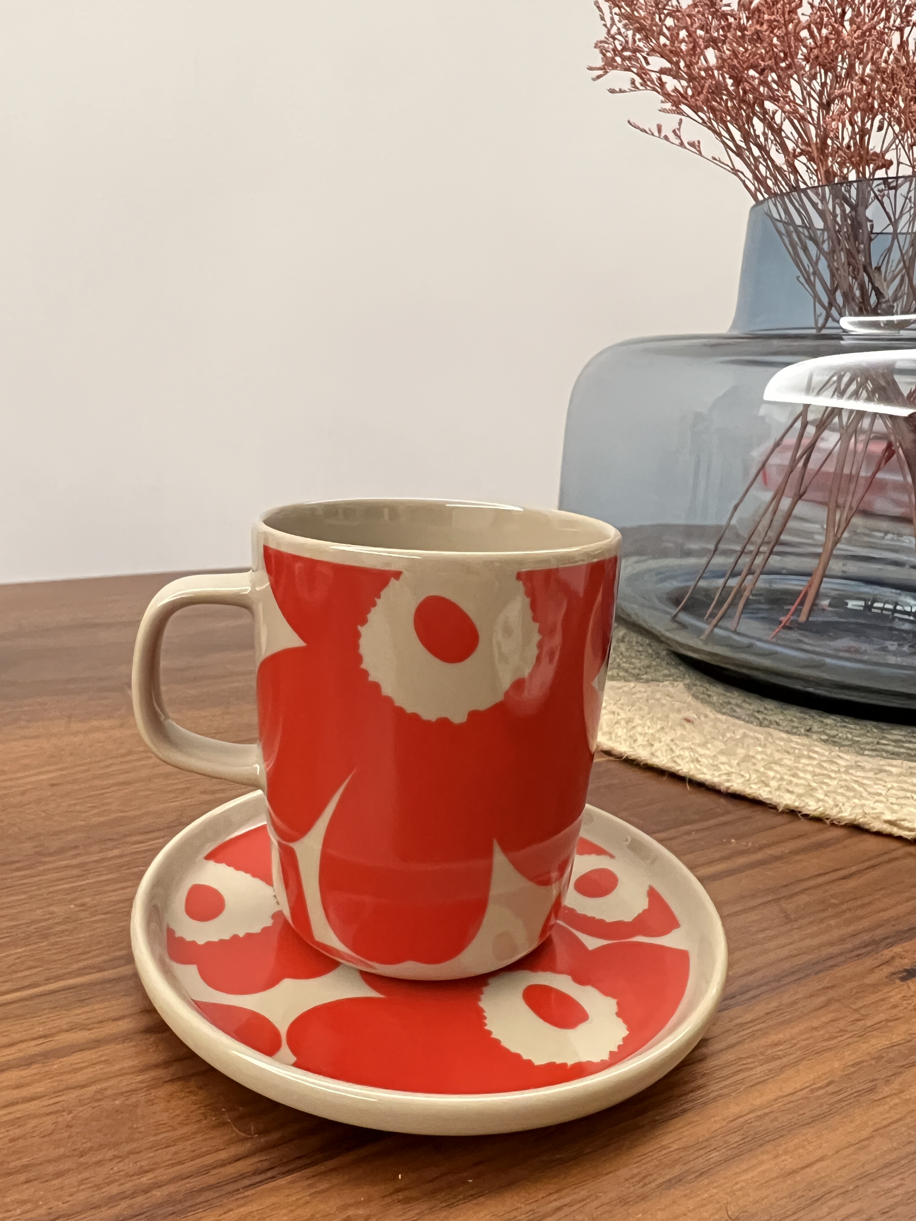 Red unikko set | 2.5d Mug 細杯 + 13.5cm plate