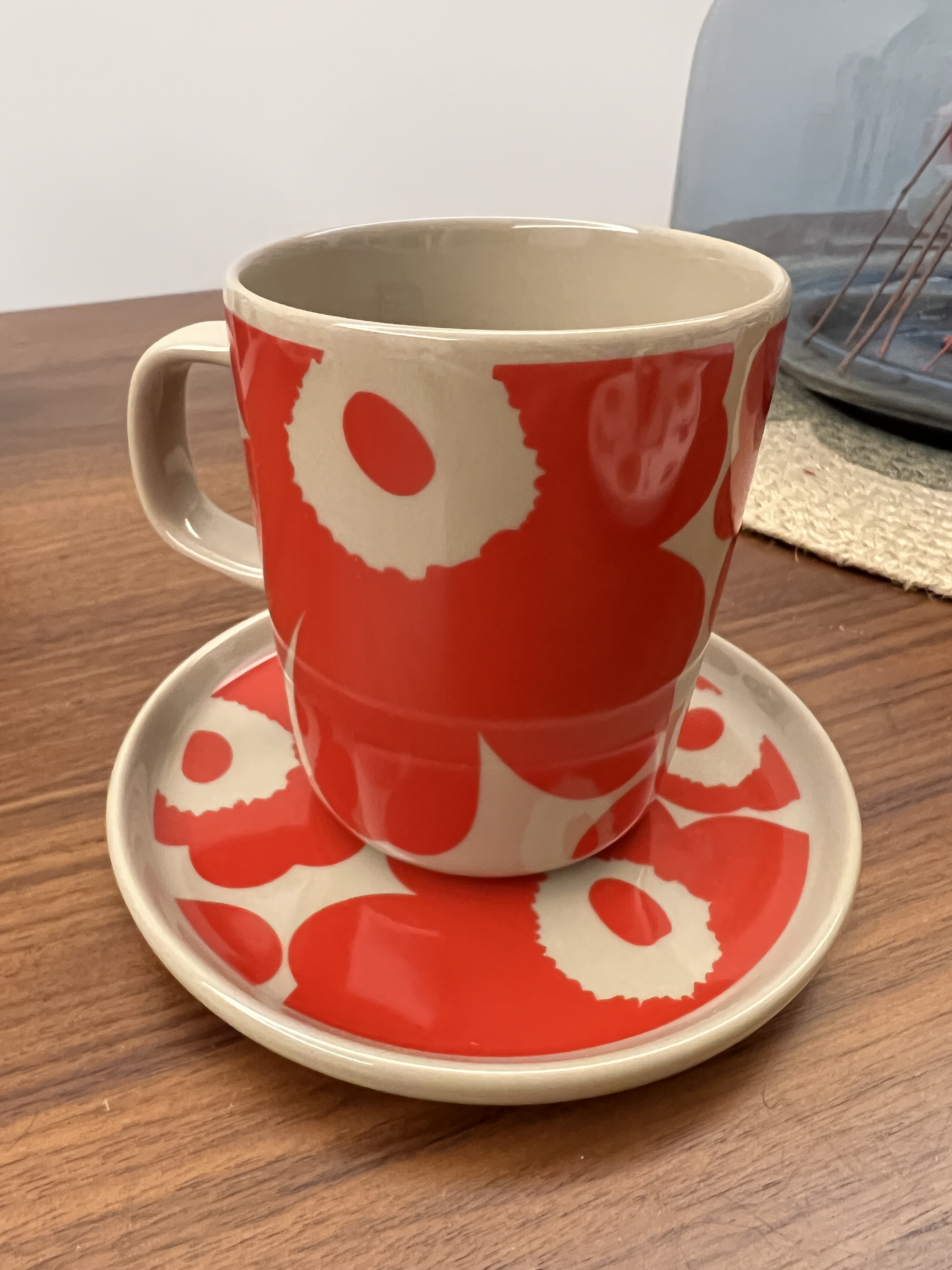 Red unikko set | 2.5d Mug 細杯 + 13.5cm plate
