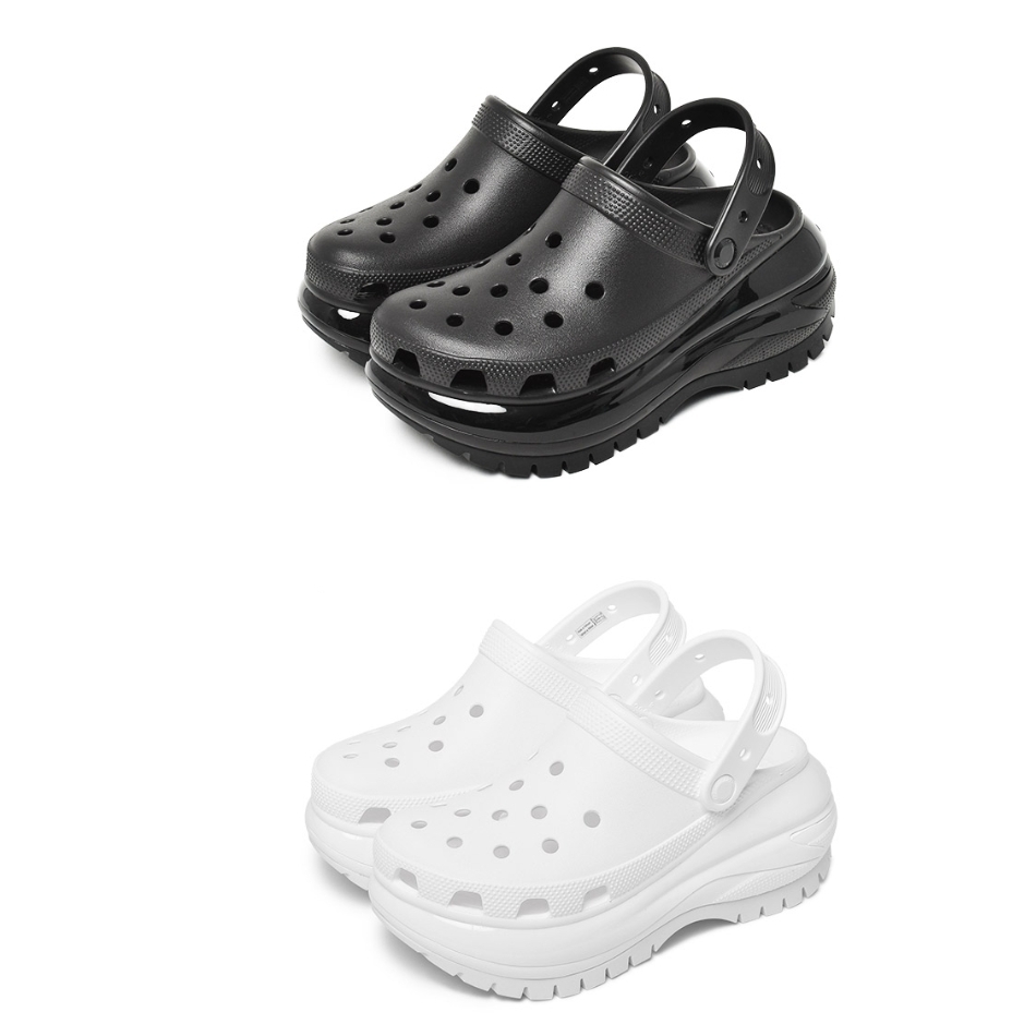 【LUXURY】黑五限時特價   Crocs 卡駱馳 Mega Crush經典光輪克駱格 增高 鋸齒底 厚底 防水 布希鞋 涼拖鞋