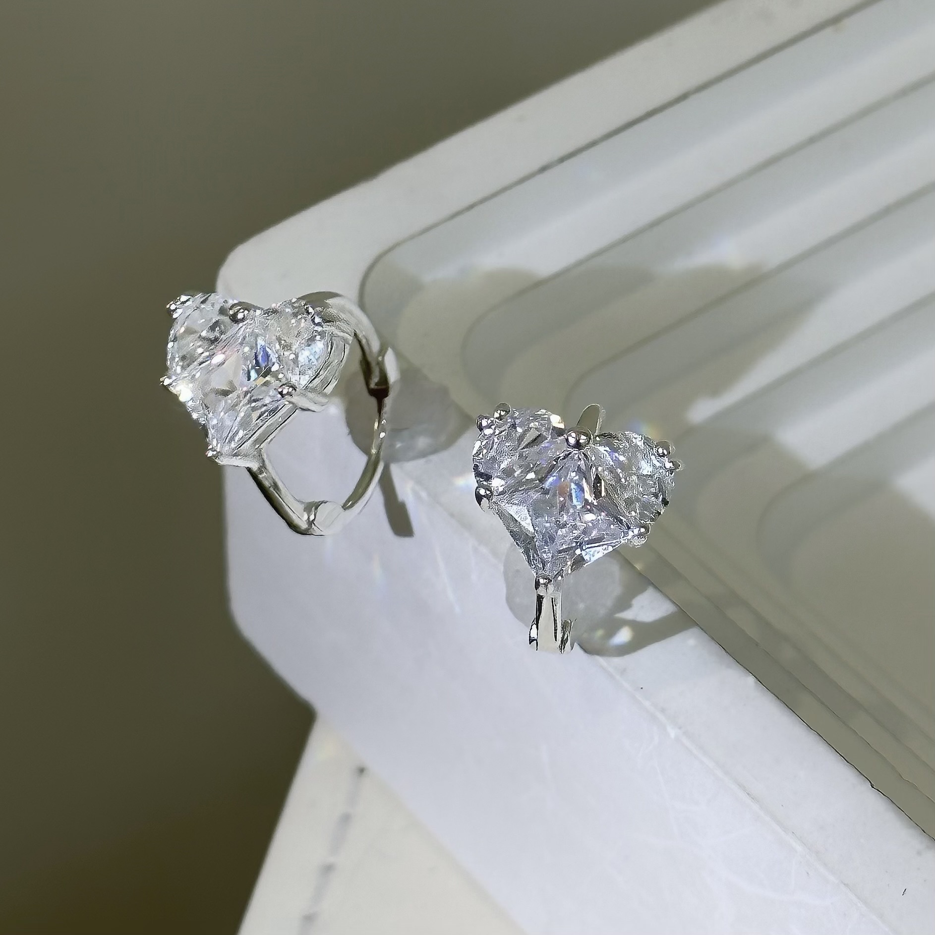 M29鋯石愛心純銀易扣