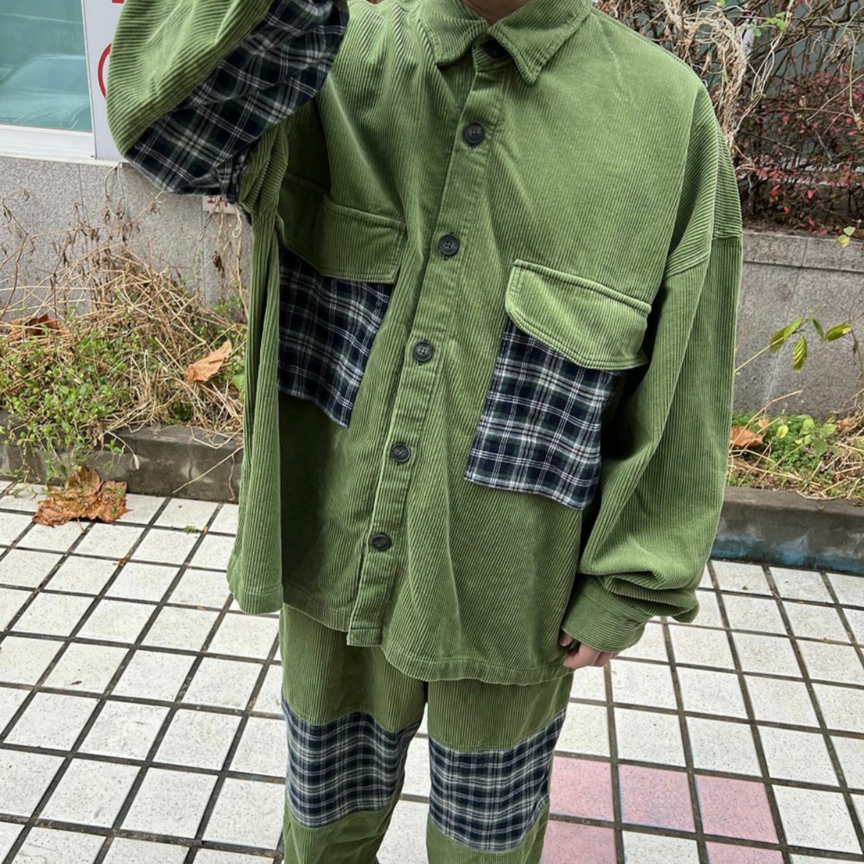 拼格仔長袖恤衫 S2197