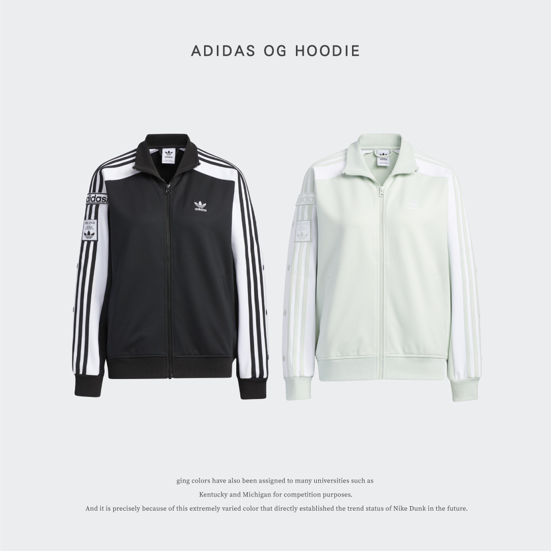 Adidas OG Hoodie 三葉草 拉鏈外套 薄荷綠/黑白
