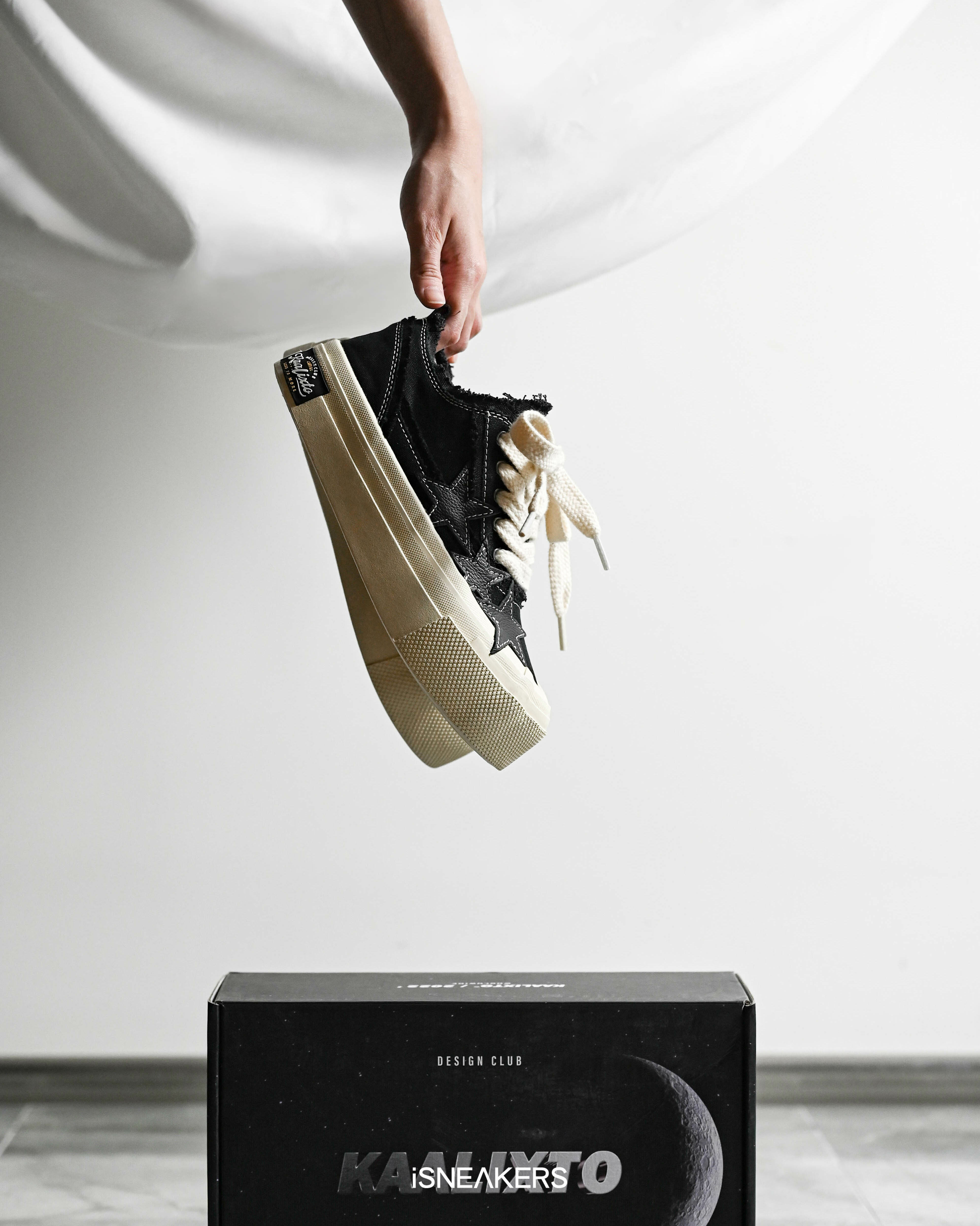 iSNEAKERS｜Kaalixto S.L.U. Lows "Black Leather" 黑 星星帆布鞋  KSH230612