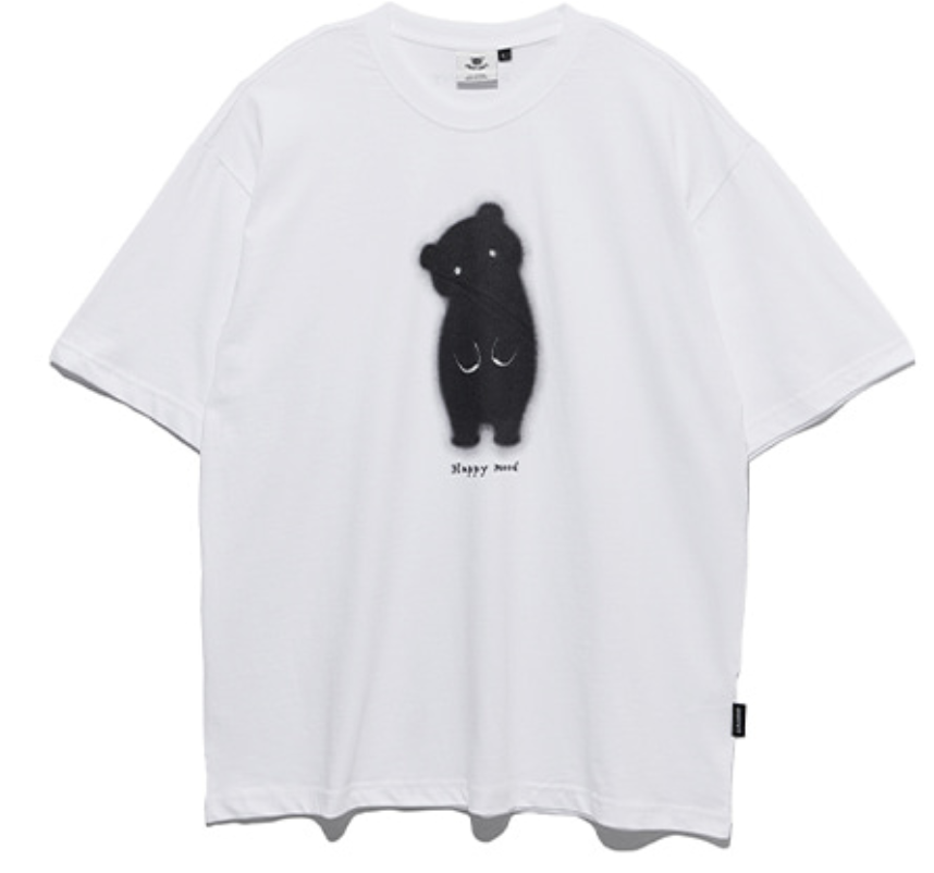 [K] DYSFUNCT MOODY BEAR T-SHIRT,WHITE, T-MOODYBEAR W (KDY164)