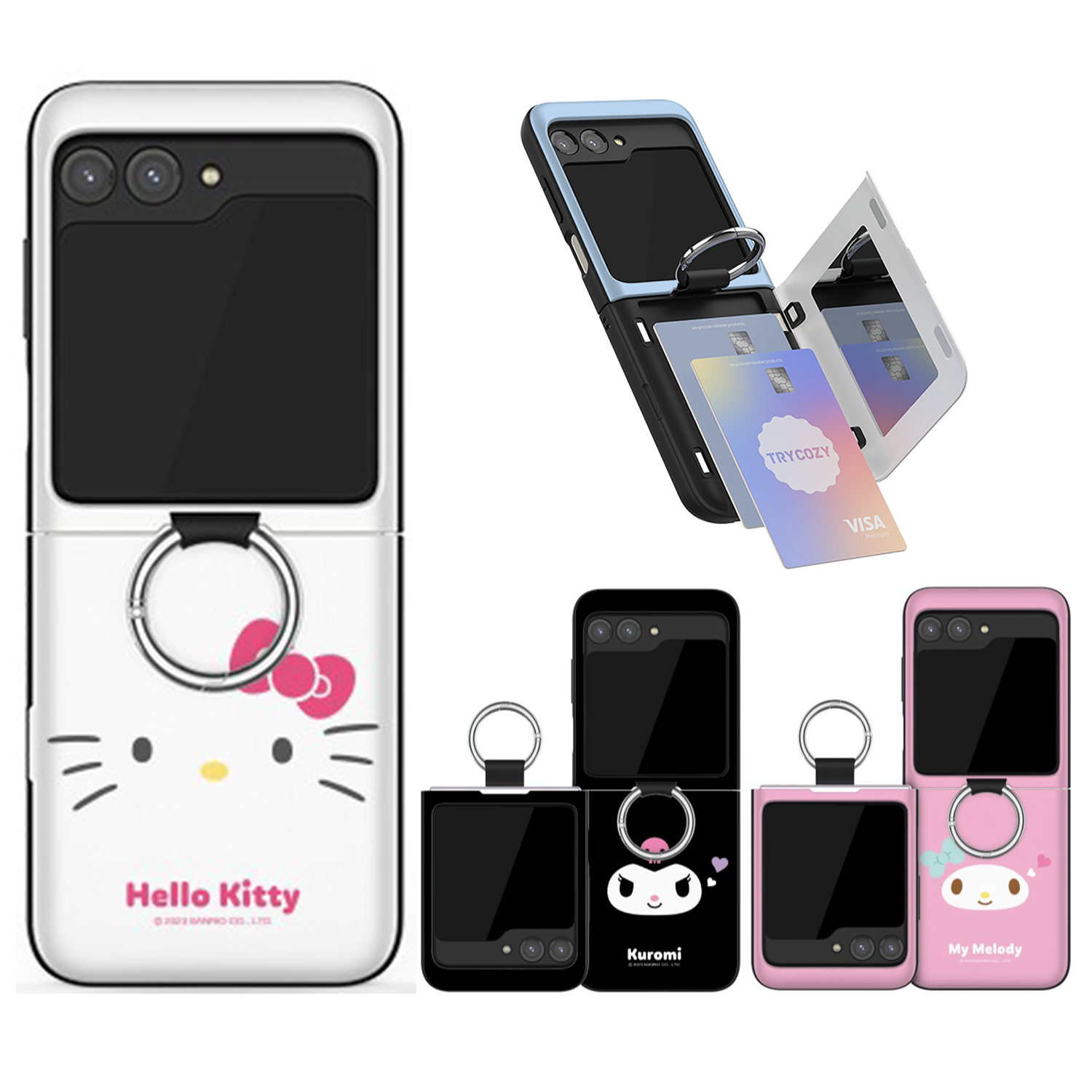 Sanrio - Hard Card - Samsung Flip Case 指環插卡貼身手機保護硬殼 TY