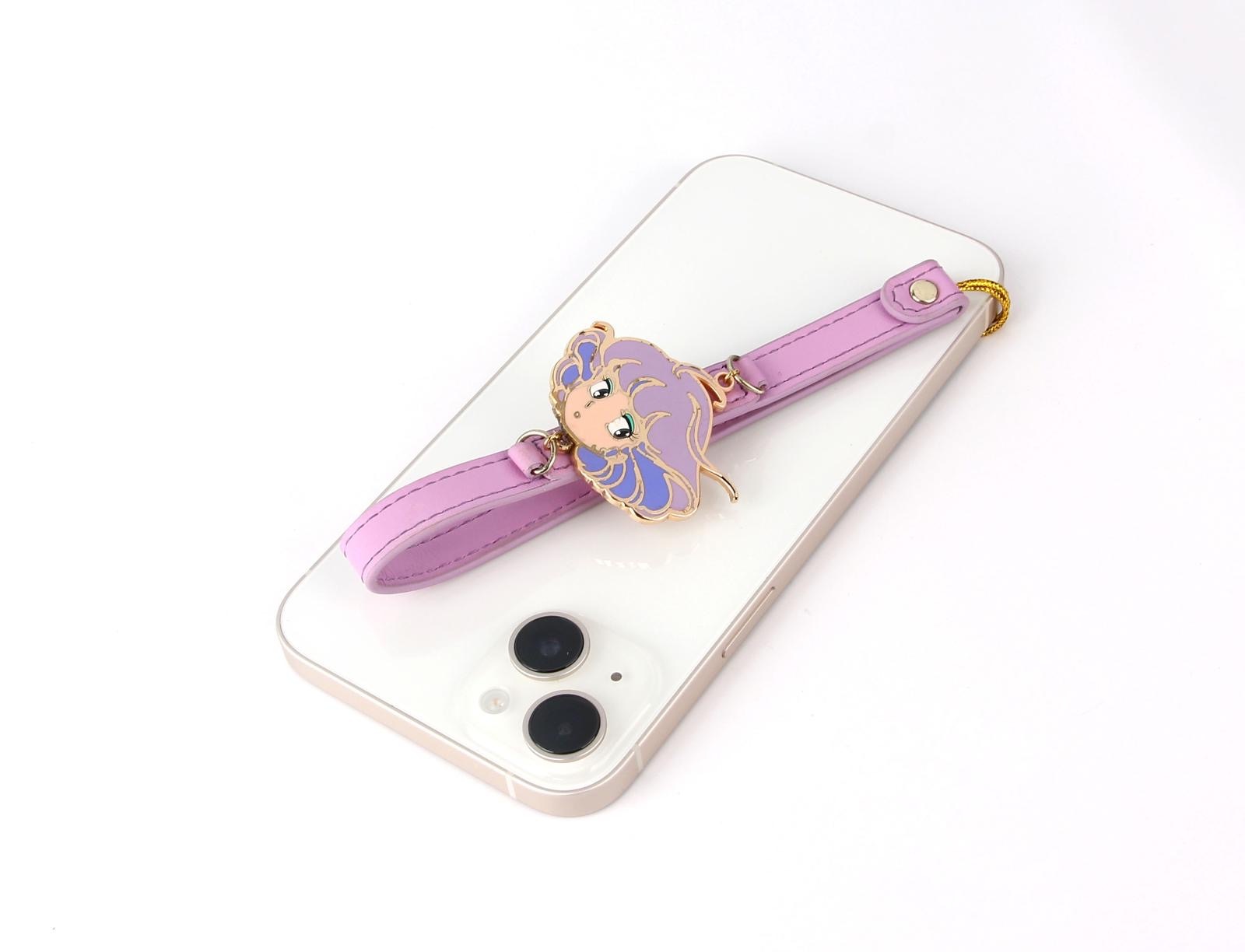 小忌廉電話腕帶（紫色皮革）