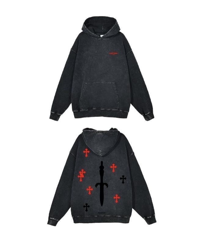 {現貨} LoneOnes X INNERSECT Hoodie Washed Black/Red