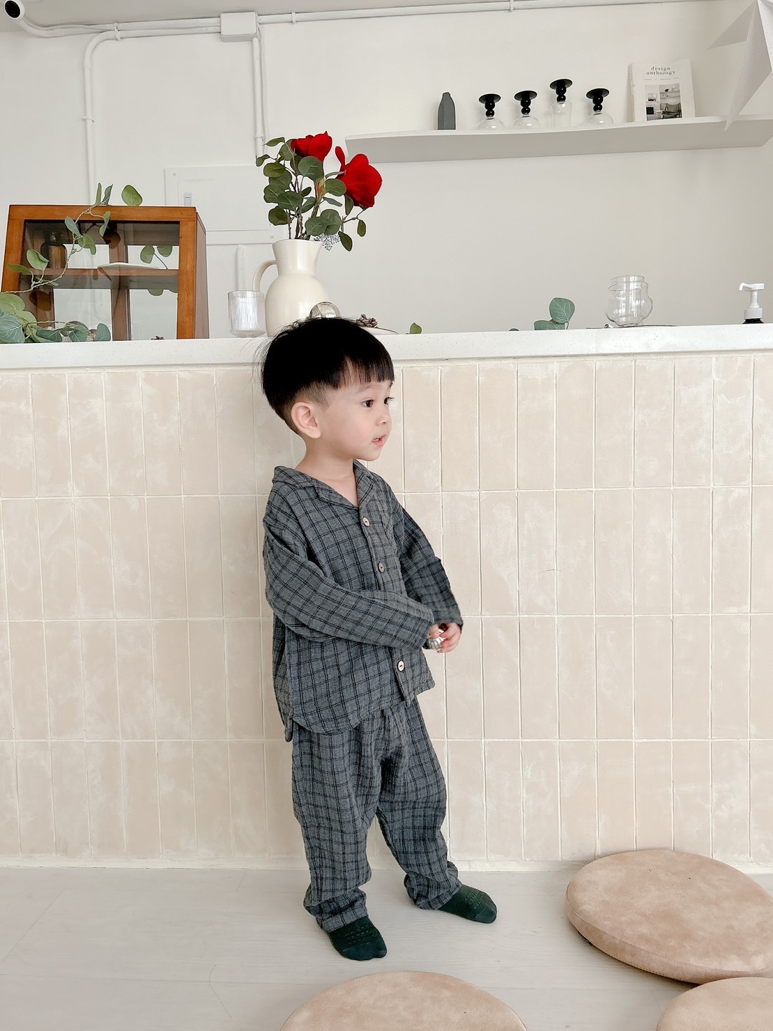 葡萄牙Play Up 有機棉格紋襯衫上衣 - Bruno Melange