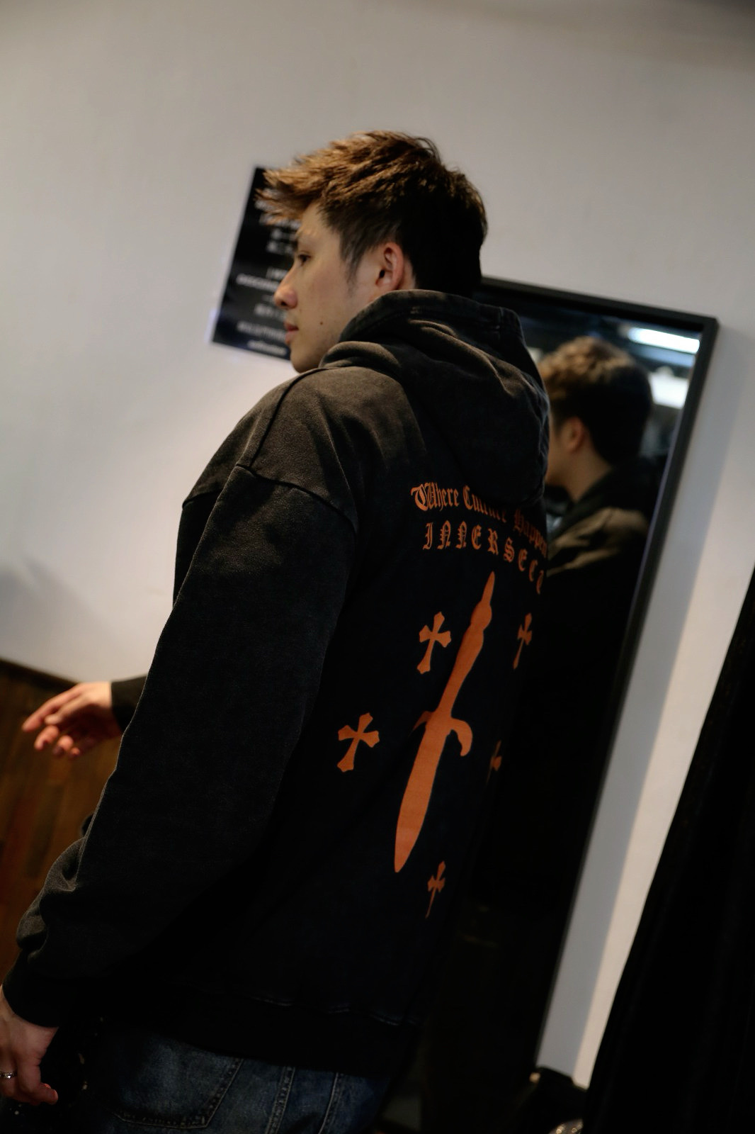 {現貨} LoneOnes X INNERSECT Hoodie Washed Black / Orange