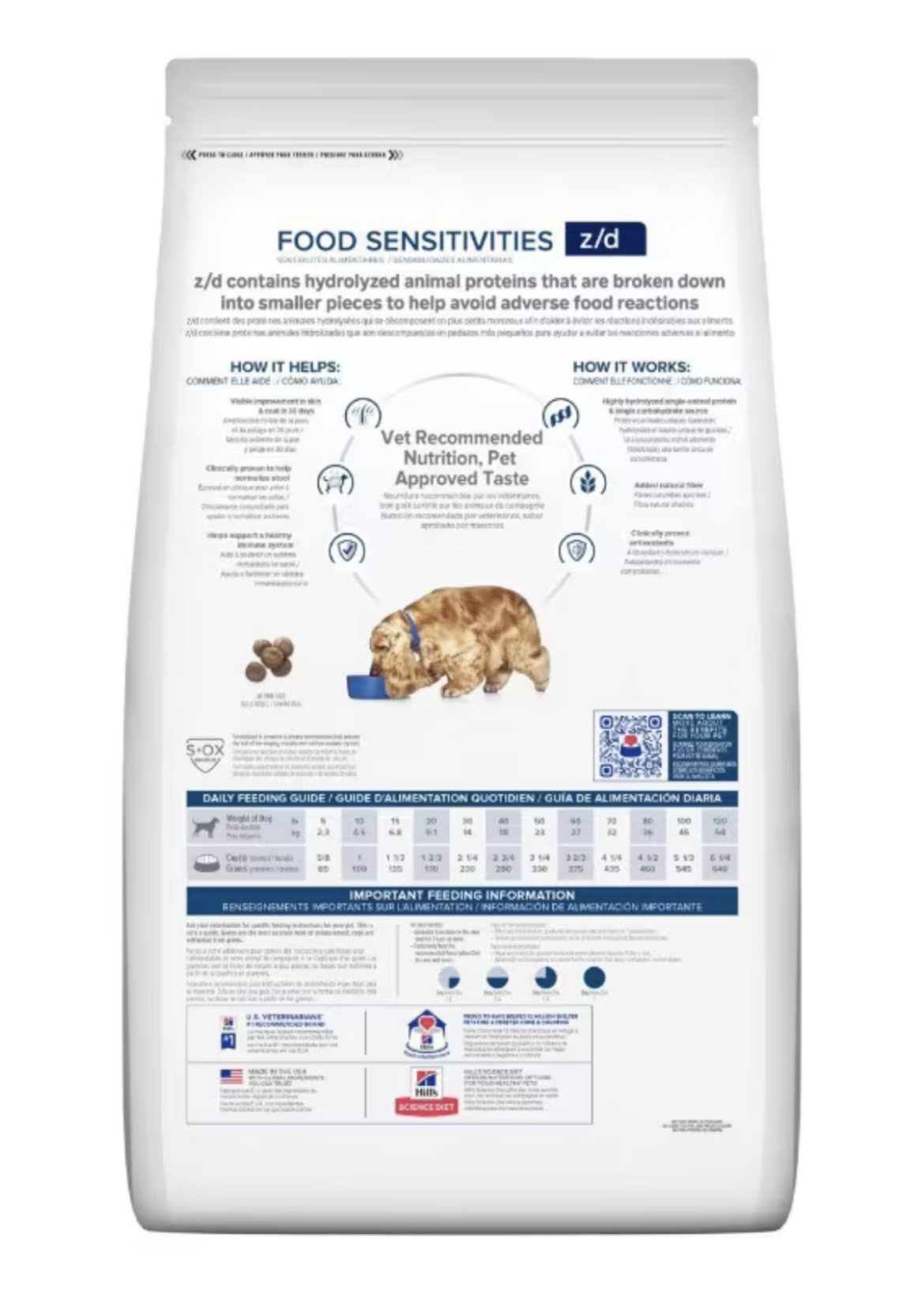 希爾思™處方食品 犬用z/d 皮膚/食物敏感 17.6lbs 8676