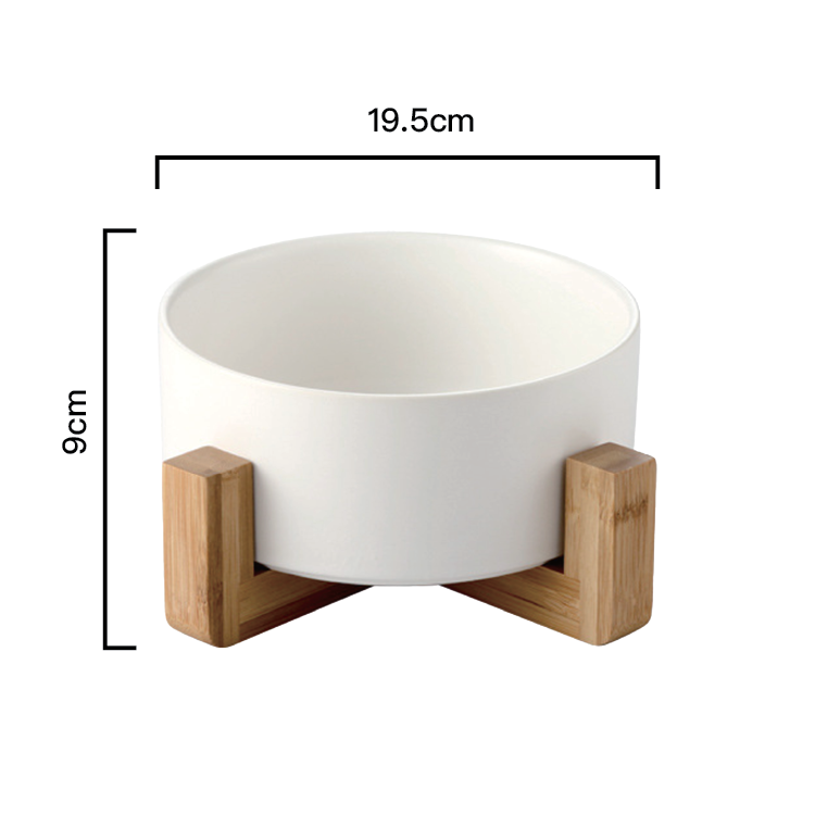 PettoDeli | 15.5cm啞面直身碗 連木架 (白色)
