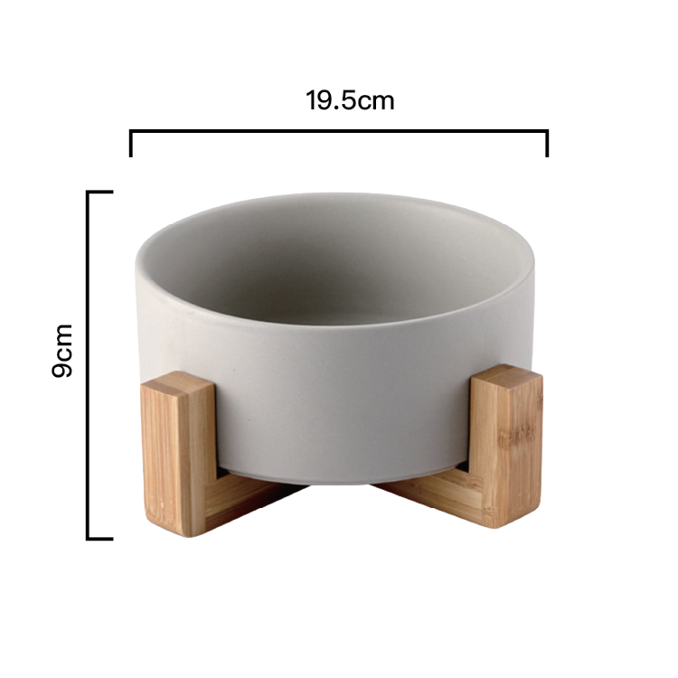 PettoDeli | 15.5cm啞面直身碗 連木架 (灰色)