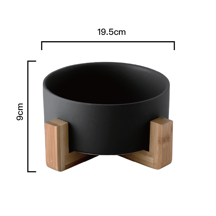 PettoDeli | 15.5cm啞面直身碗 連木架 (黑色)
