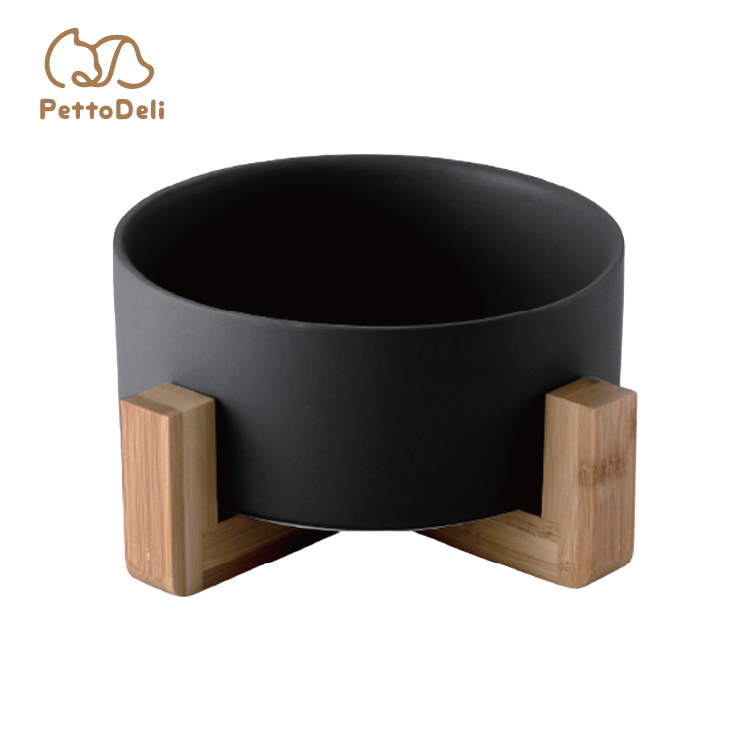 PettoDeli | 15.5cm啞面直身碗 連木架 (黑色)