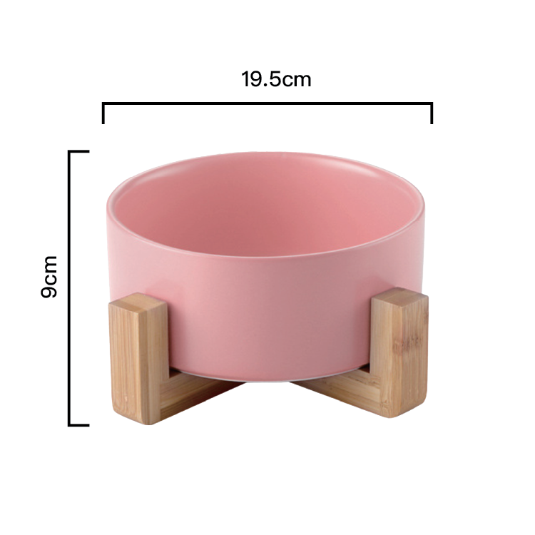 PettoDeli | 15.5cm啞面直身碗 連木架 (粉紅色)