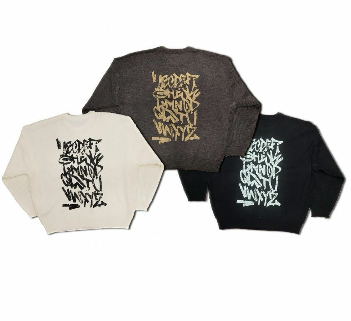 圓領英文字針織衫 T5233