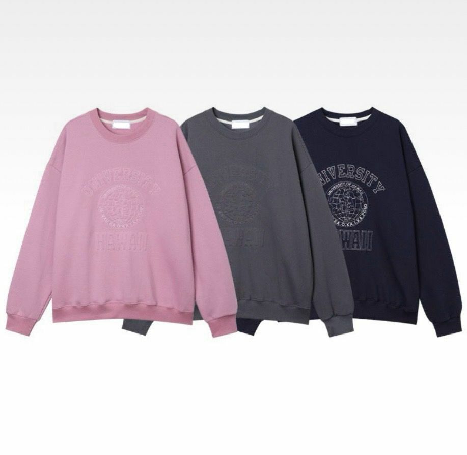 英文字圖案衛衣(薄抓毛底) T5235