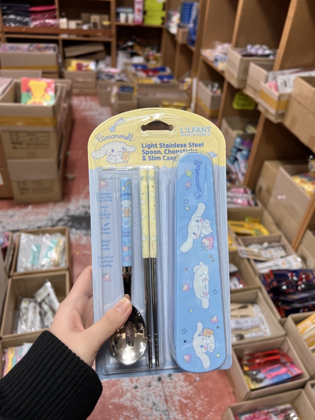 韓國日用品代購_三麗鷗筷子/湯匙組