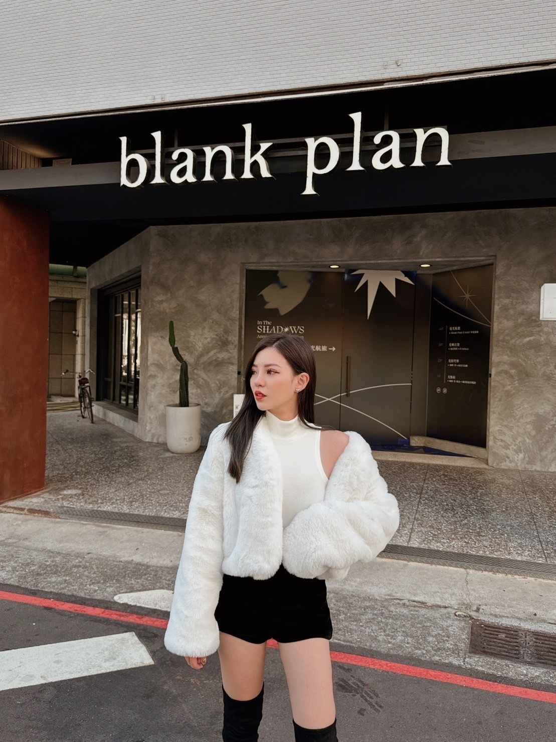 超時髦高級短板毛毛外套