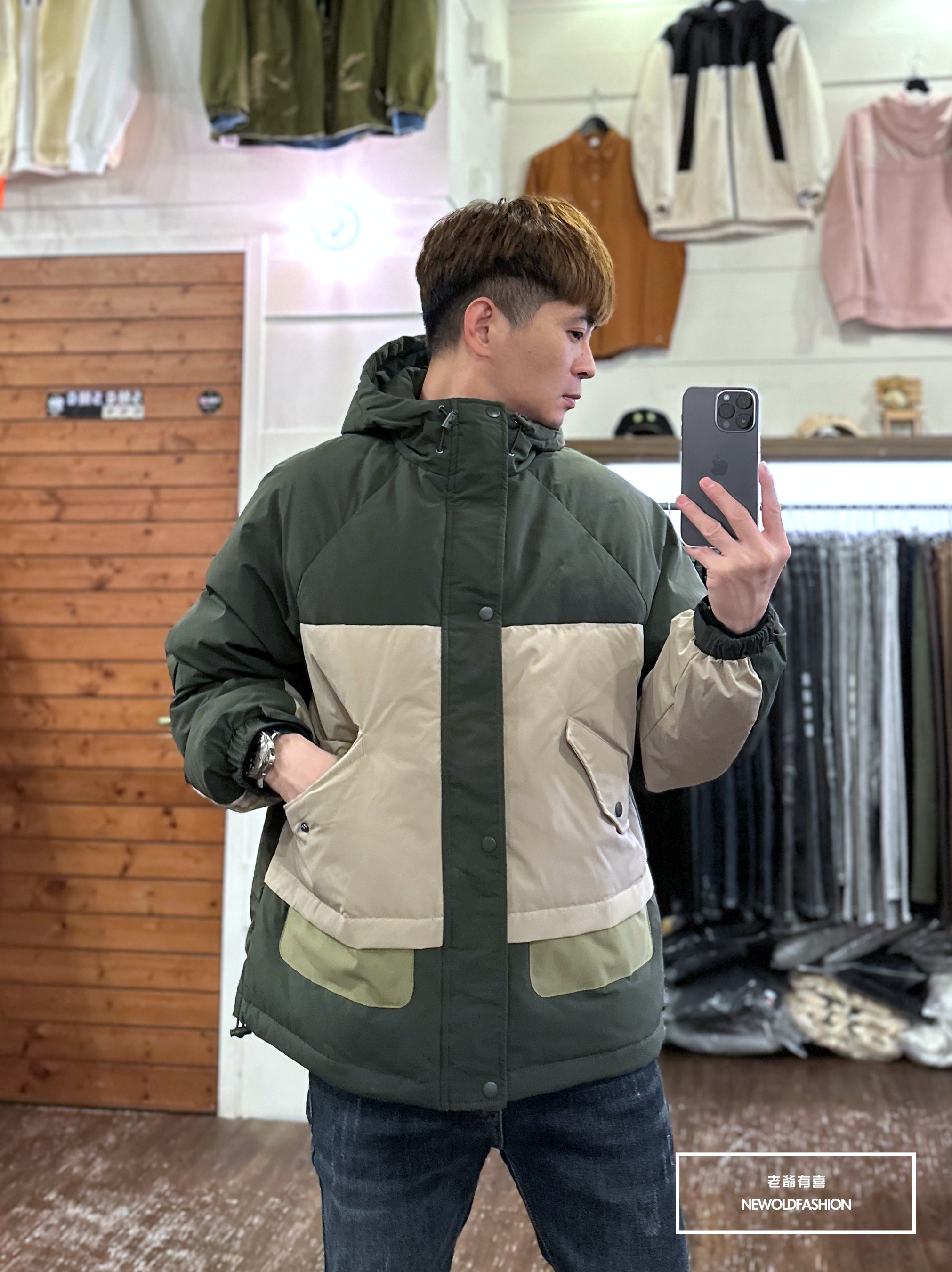 『新品上市』重磅拼接防風防潑水羽絨外套(NOF23115288)