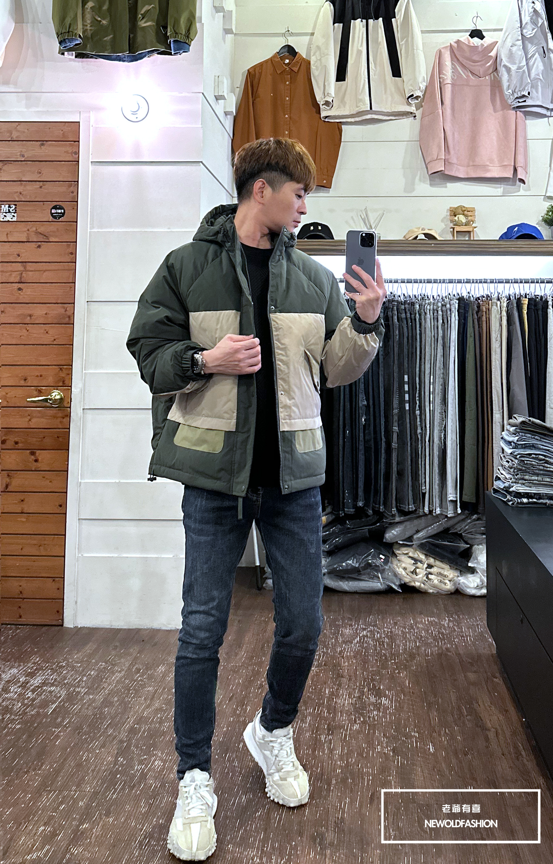 『新品上市』重磅拼接防風防潑水羽絨外套(NOF23115288)