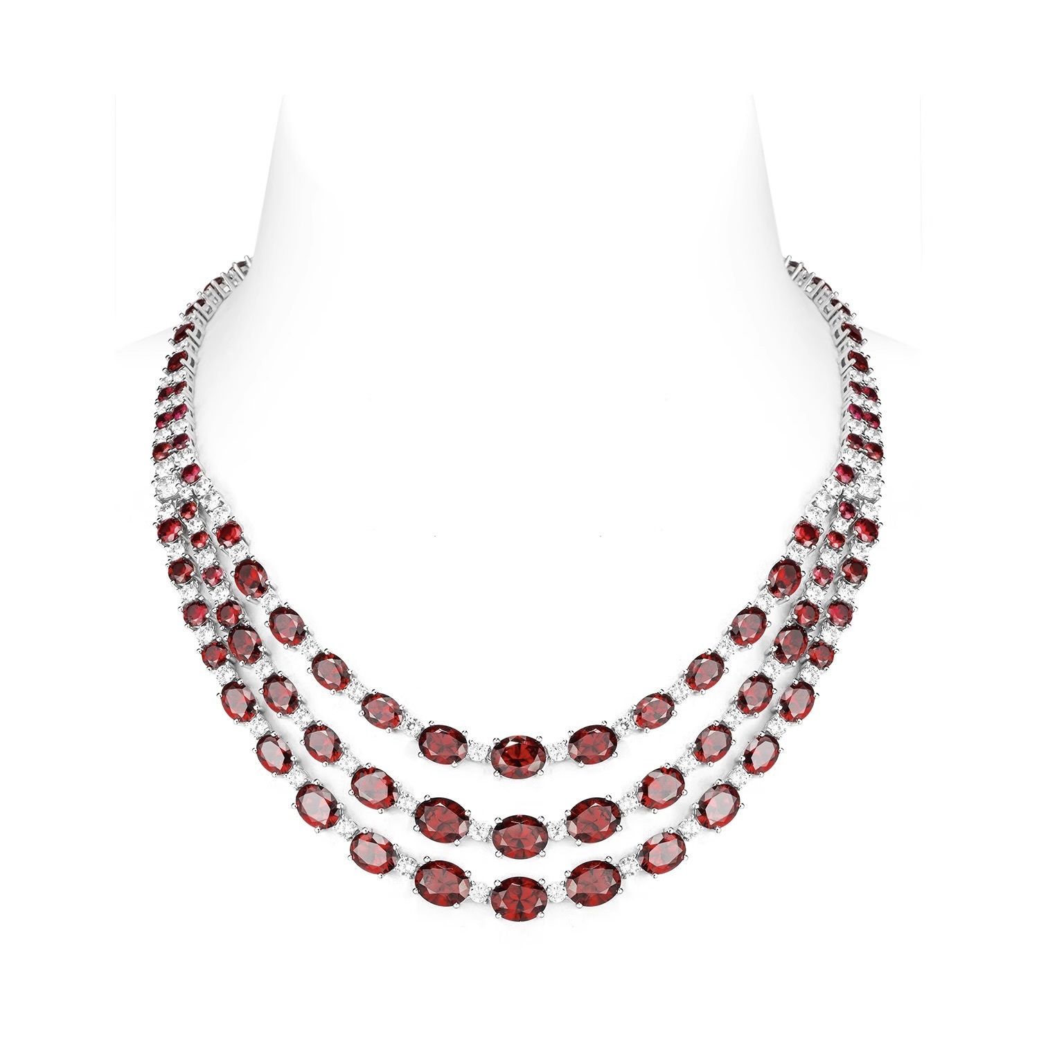 重磅氣質款鴿血紅鋯石項鍊 925銀項鍊