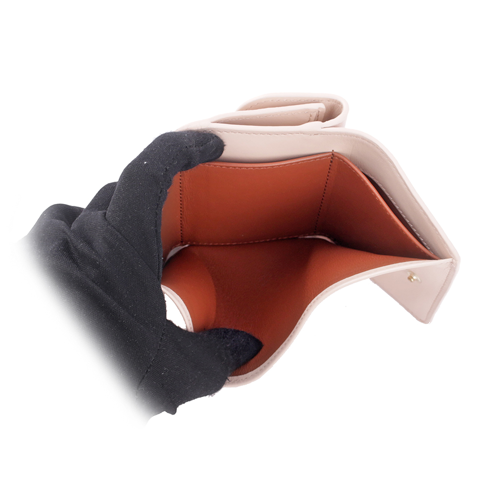 【CHLOE'】Sense 刺繡標誌小款三折短夾(灰粉色) CHC23AP875I10 6J5