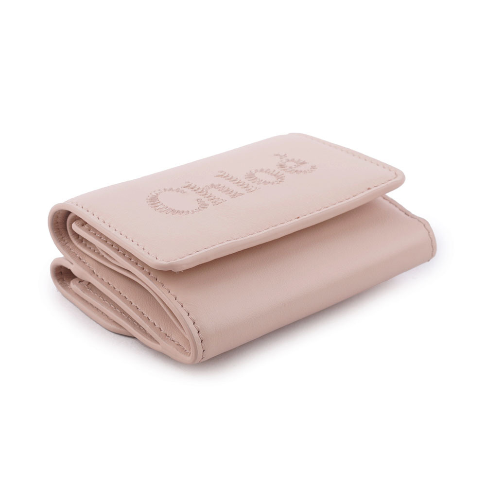 【CHLOE'】Sense 刺繡標誌小款三折短夾(灰粉色) CHC23AP875I10 6J5