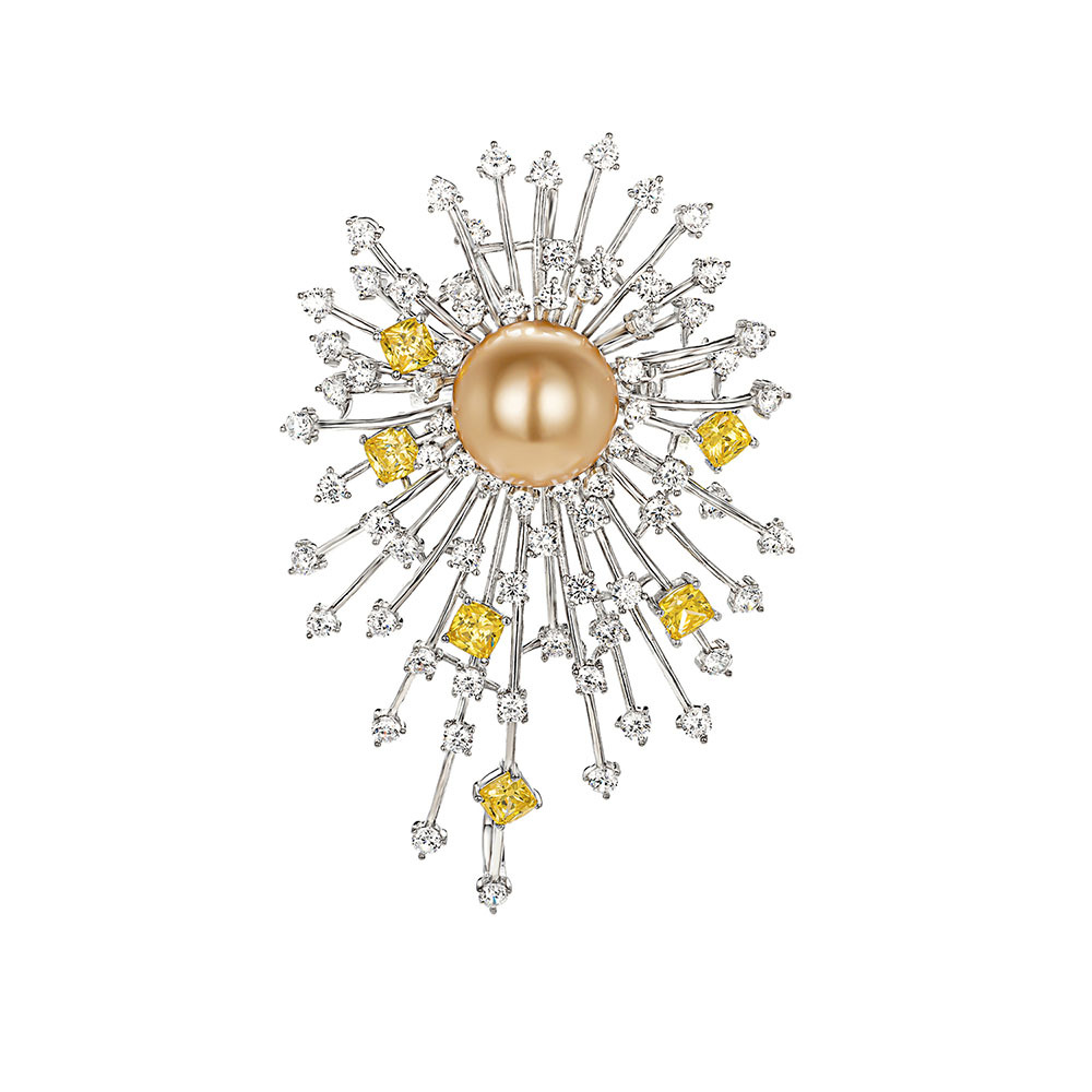 艷陽高照金珠胸針 925銀胸針