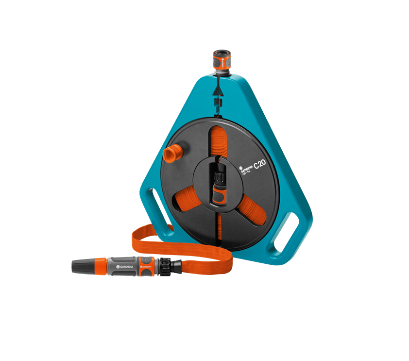 "GARDENA" 德國15m-12mm扁平軟喉便攜式迷你喉架套裝(1套/盒)-[756]
