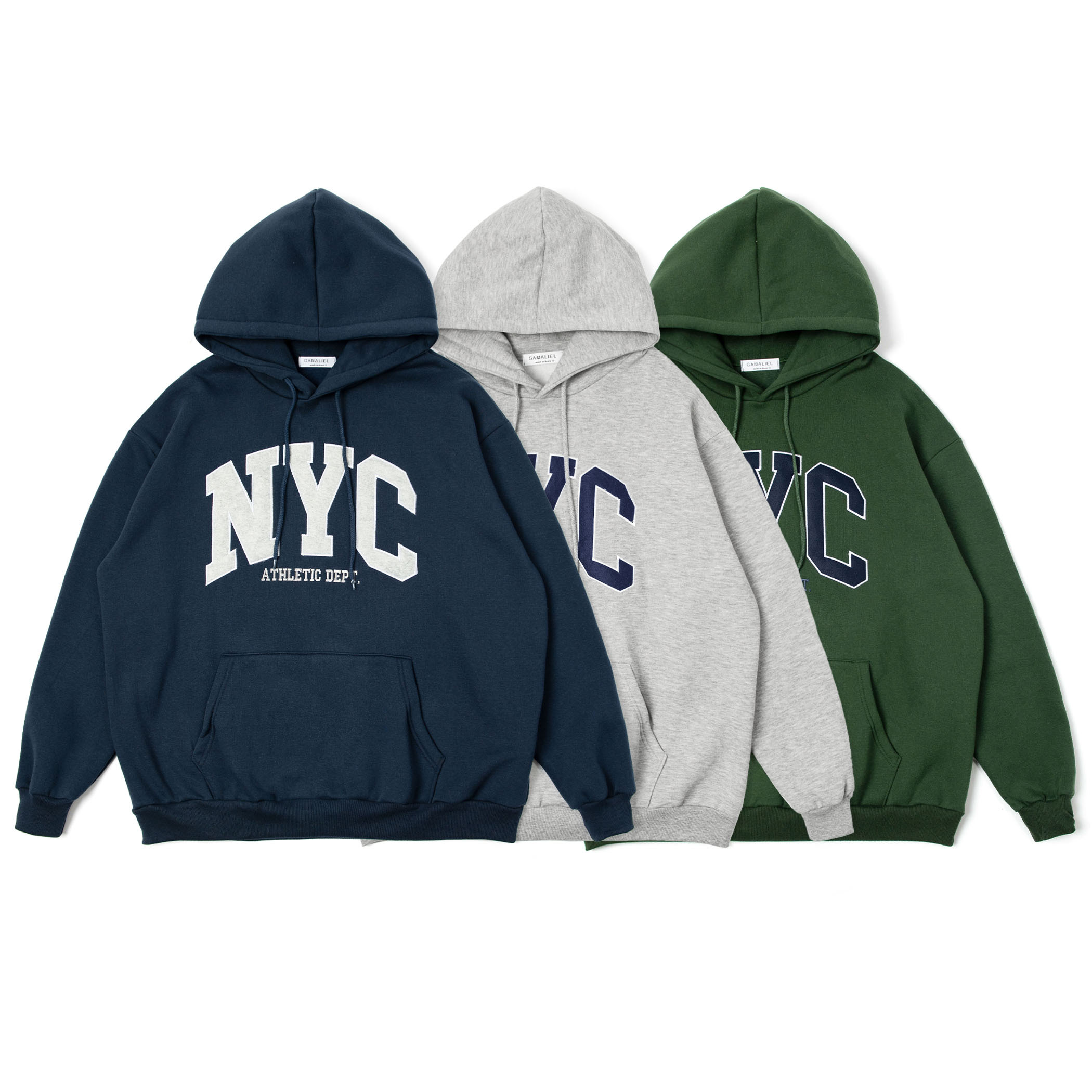 刺繡美式復古 NYC 字母 帽T