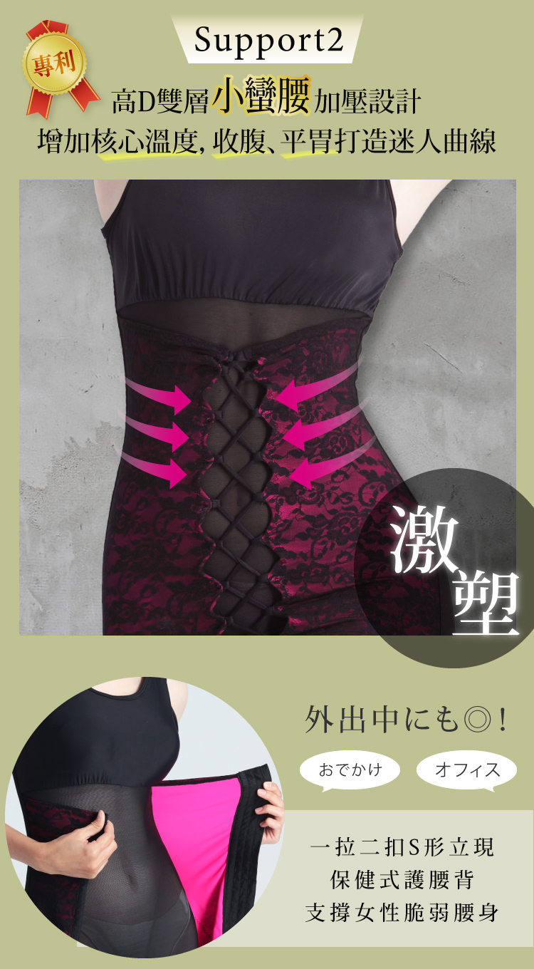 高丹雙層專利小蠻腰設計，暖宮、收腹、平胃，打造迷人曲線