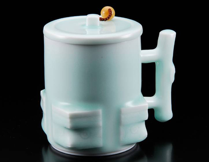 玉青瓷器-茶杯組【四方如意】