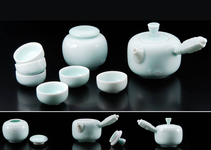 玉青瓷器茶具組｜手握四方1壺1罐6杯 雅緻品茗收藏送禮首選
