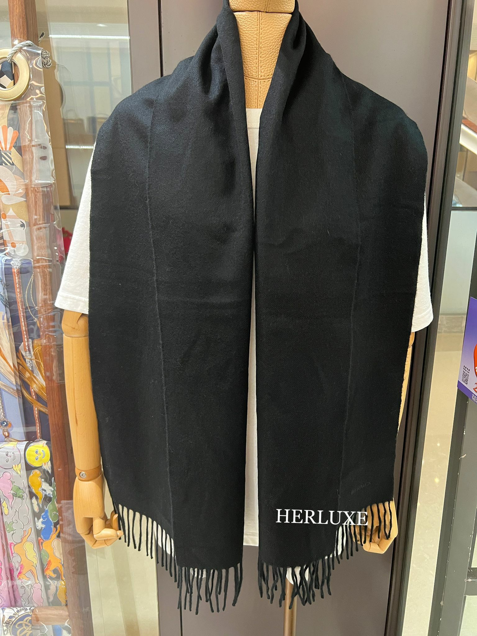 Unie brodee muffler 40x160cm noir/noir