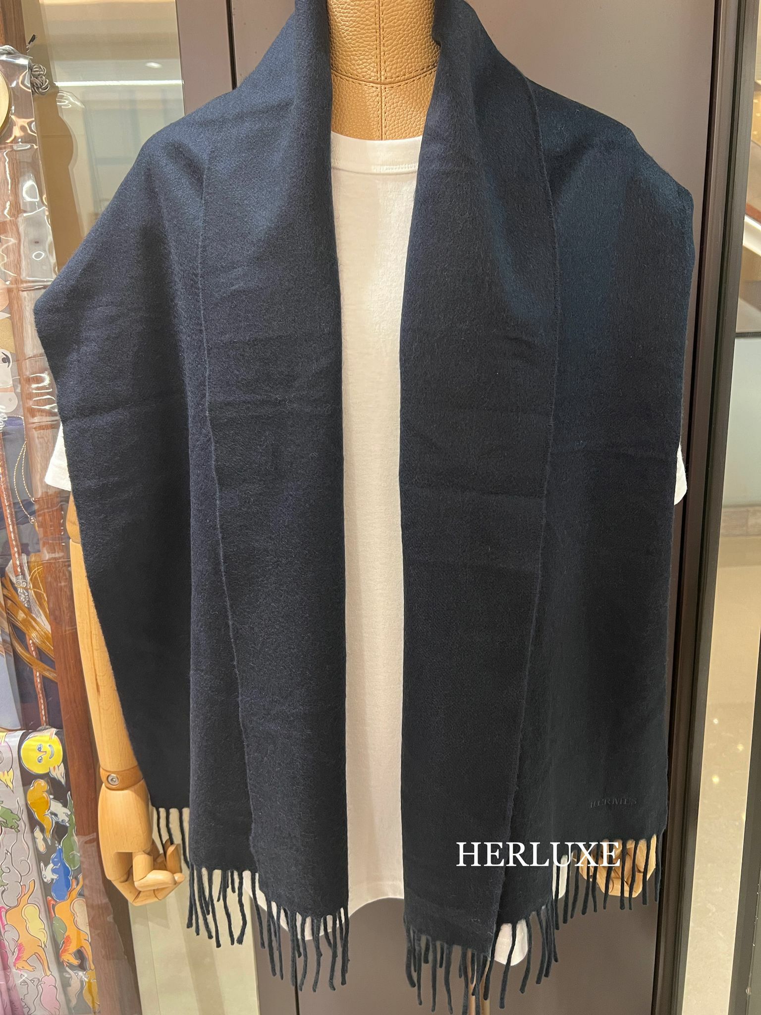 Unie brodee muffler 40x160cm bleu/bleu